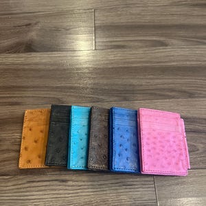 Mini billetera de avestruz