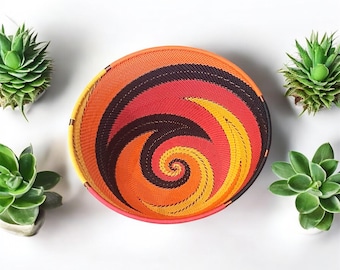 Medium Telephone Wire Bowl- Modern Orange 01