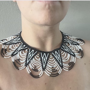 Zulu Spear Necklace- Black and White