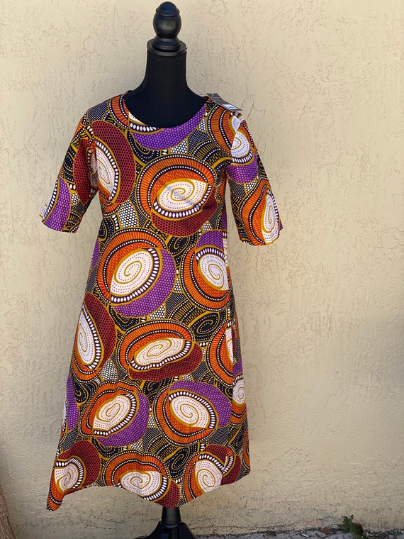 orange aztec dress Coral Aztec Dress Extra large