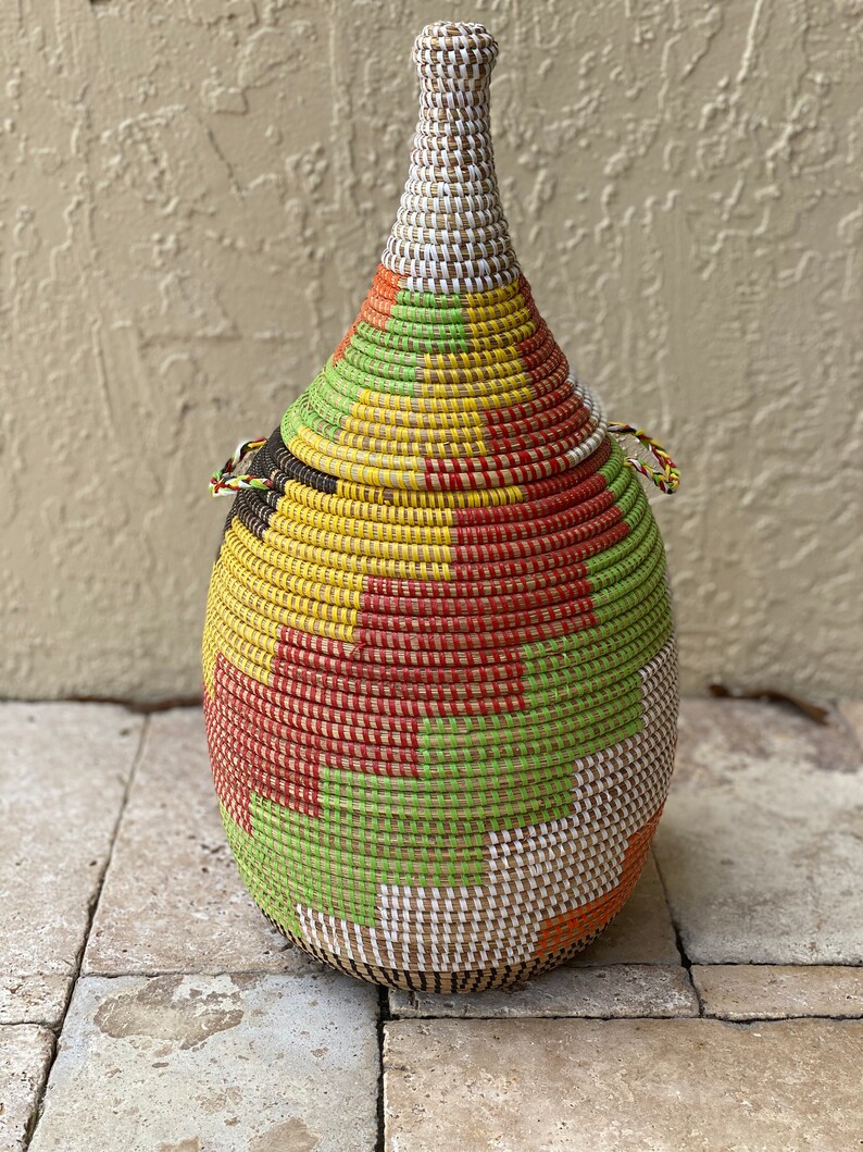 Small Jamaican Mix African Basket Etsy