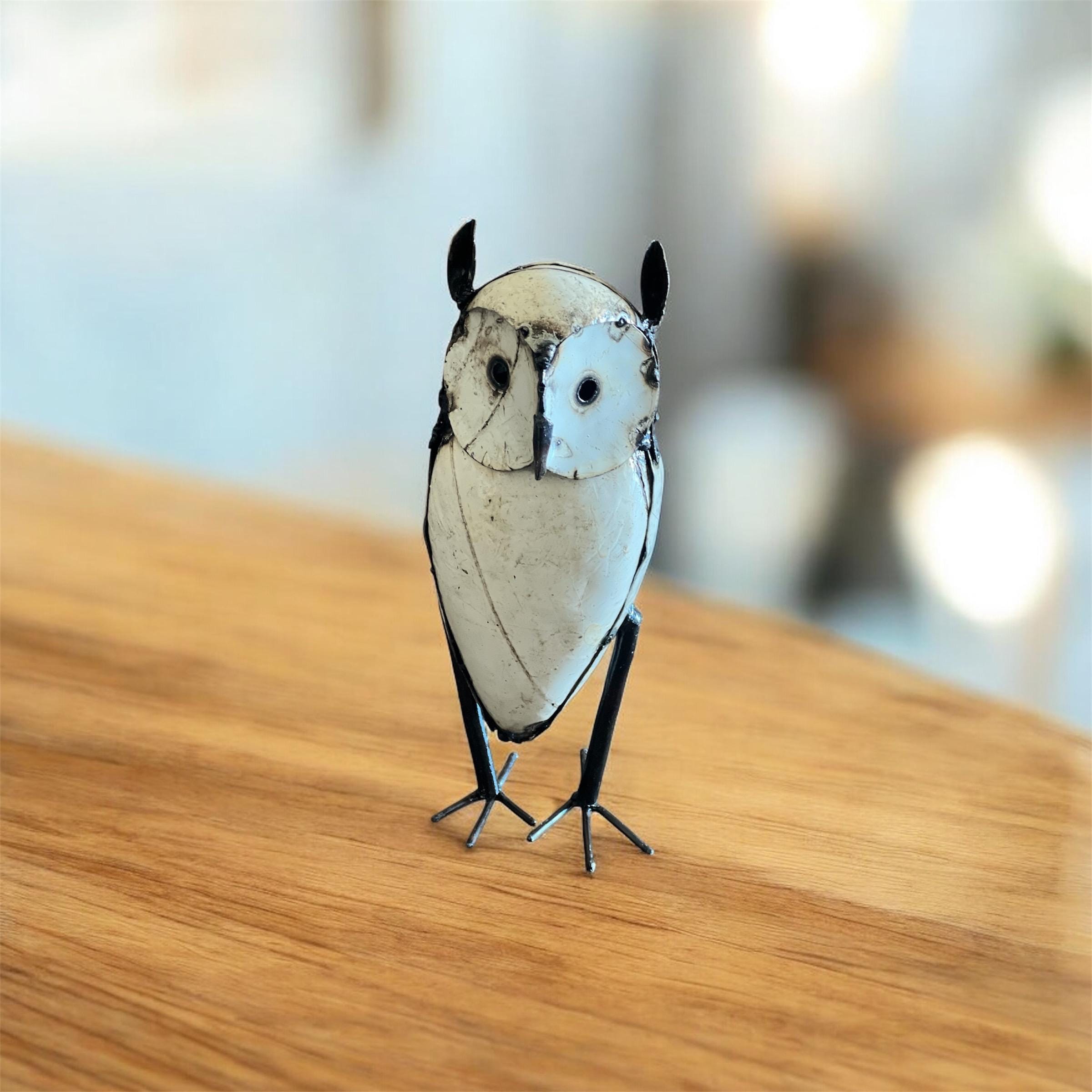 Oil Drum Owl Figurine