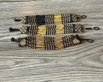 Zama Unisex Zulu Beaded Bracelets-  Gold