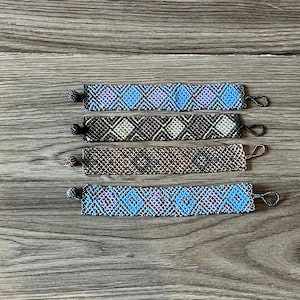 Unisex Zulu Beaded Flat Bracelets - Purples