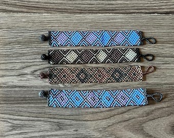 Unisex Zulu Beaded Flat Bracelets - Purples