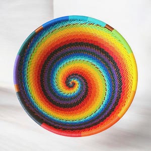 Small Telephone Wire Bowl-Modern Rainbows