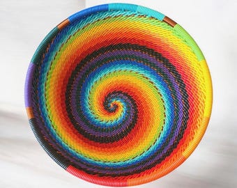Small Telephone Wire Bowl-Modern Rainbows