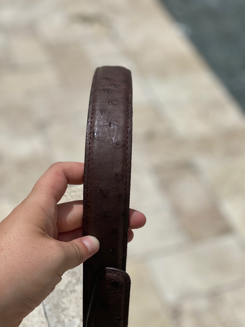 Dark Brown Men/'s Ostrich Leather Belts
