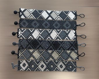 Flat Zulu Beaded Bracelets- Navy