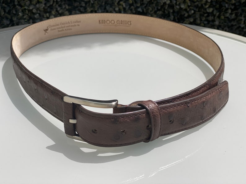 Dark Brown Men/'s Ostrich Leather Belts