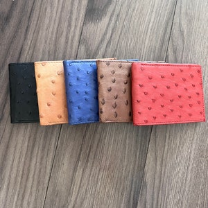 本物のダチョウ革二つ折り財布