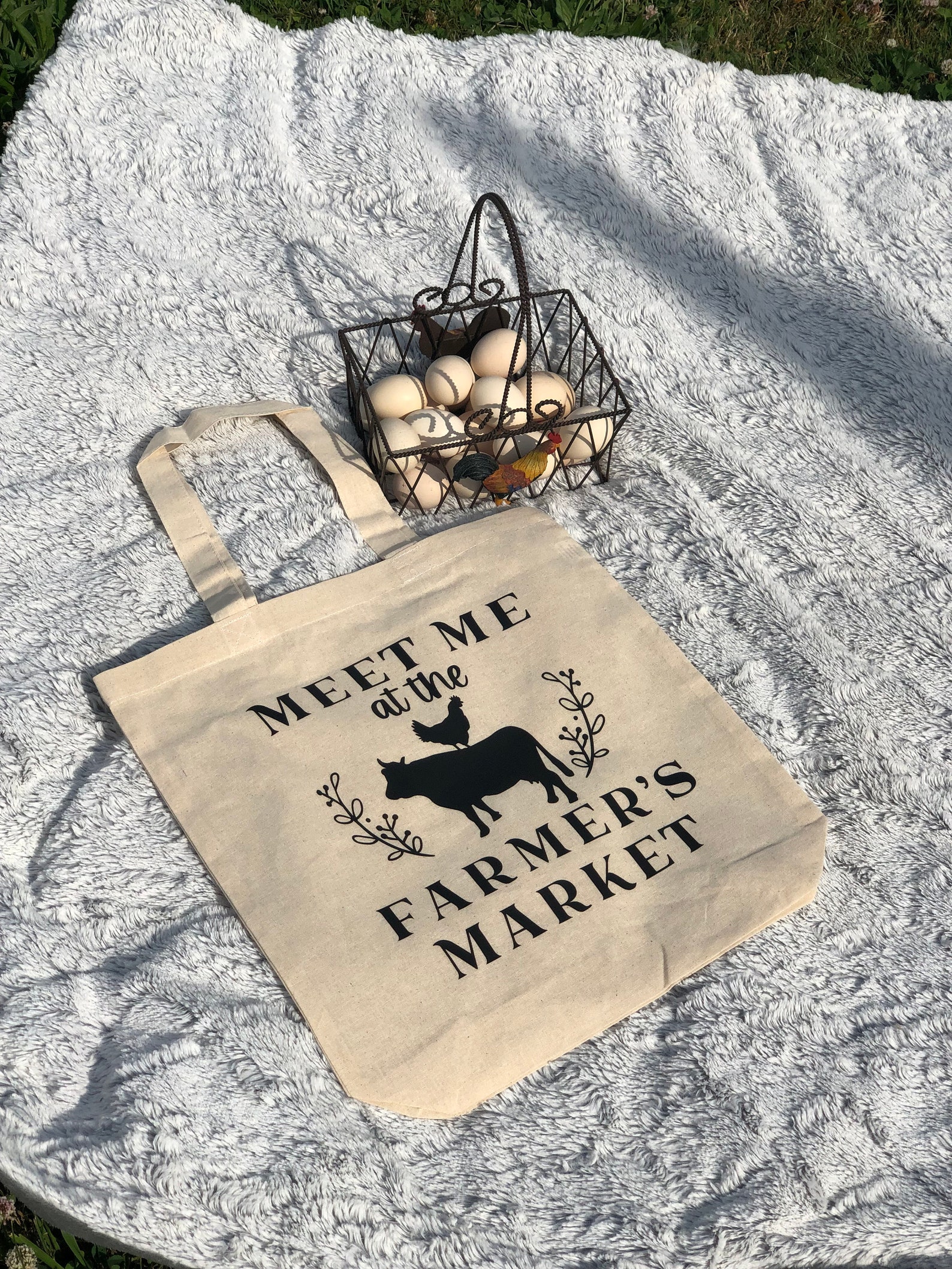 Farmers Market Tote Bag Tote Bag Grocery Bag Shopping Bag Etsy