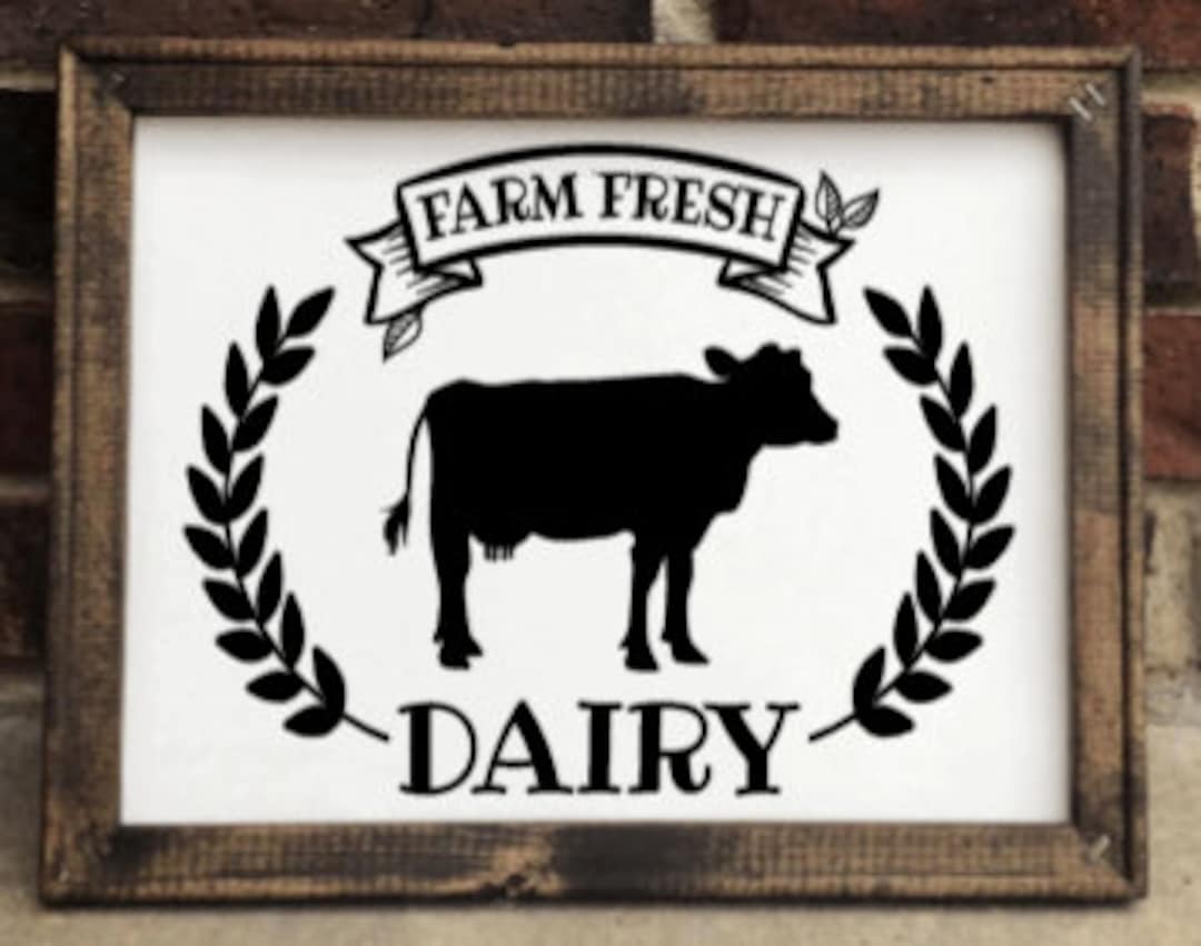 Dairy Cow Wall Art Farm Fresh Dairy Wall Decor Etsy