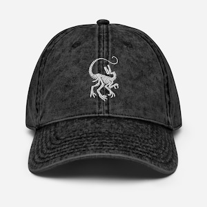 Embroidered Dinosaur Skeleton Hat – Velociraptor Fossil Cap – Paleontology Dad Hat – Prehistoric Gift for Dino Lovers