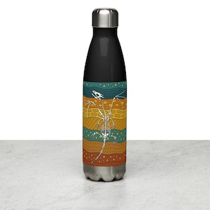 Drachen Fossilien Wasserflasche: 17oz Edelstahl, Fantasy Paläontologie