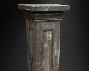 American-Made Antique Style Wood Column, Plant/Statue Display Stand