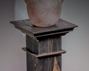 American-Made Decorative Wood/Wooden Column for Home Decor, Pedestal/Stand for Vases, Statues, Plants, etc.