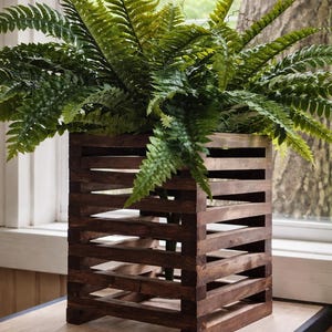 American-Made Brand New, Original, Handmade Planter for Plants, etc. Slats/Slatted Planters