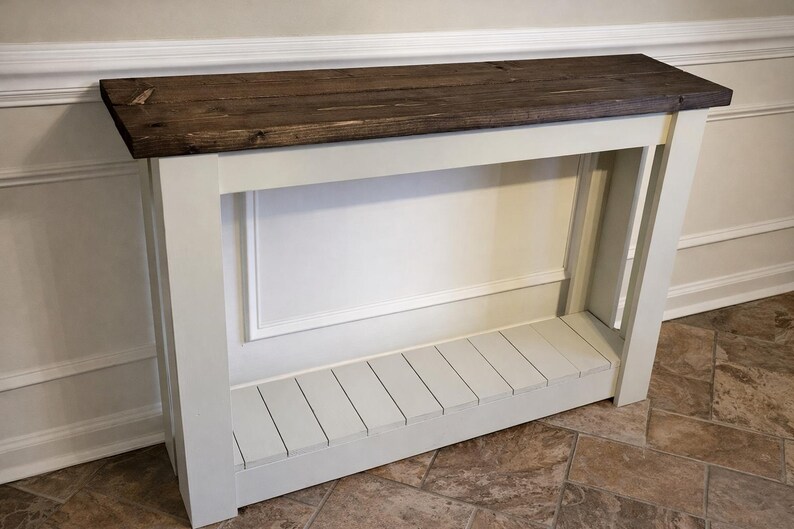 American-Made Handmade Rustic Wood Sofa Table/Entry Table with Hand-Rubbed Protective Wax Finish image 7