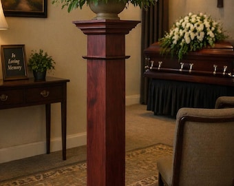 American-Made Decorative Wood/Wooden Column for Home Decor Pedestal/Stand for Vases, Statues, Plants, etc (Mahogany).