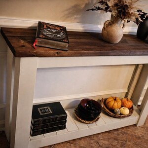 American-Made Handmade Rustic Wood Sofa Table/Entry Table with Hand-Rubbed Protective Wax Finish image 6