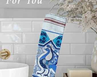 Peacock Printed bath scrub