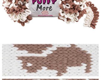 Alize Puffy More Yarn: Suede Texture Finger Knitting Loop Yarn