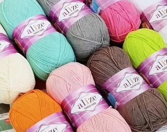 Amigurumi Yarn Alize Cotton Gold, Soft Crochet Yarn for Dolls, Cotton Blend Knitting Yarn, Sport Weight, 55 Cotton 45 Acrylic, High Qualit