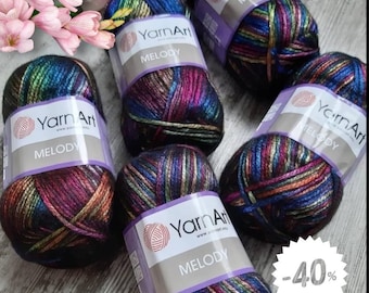 Sparkle Wool Blend Yarn: Metallic Knit & Crochet - YarnArt Melody