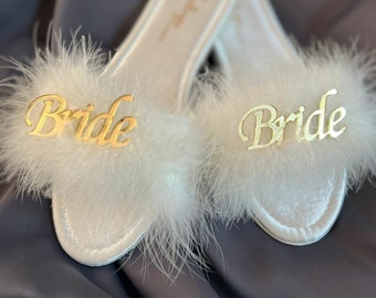 Hairy Bridal Slippers,Wedding Slippers,Wedding Shoes,Bridal Slippers,Wedding Shoes,Bridesmaid Shoes,Wedding Accessories