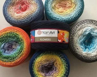 Yarnart flowers, Cotton yarn, acrylic yarn,batic yarn, shawl yarn