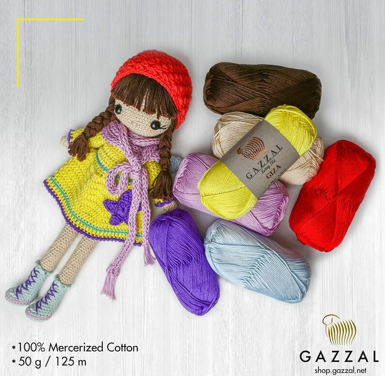 Gazzal GIZA Mercerized Cotton Yarn for Amigurumi 100 Percent Etsy UK
