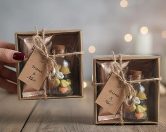 Personalized Wedding Favor Box | Coffee & Chocolate Stone Gift Set
