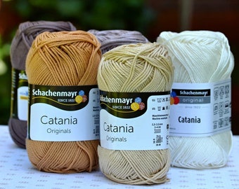 30 skeins Free  shipping ,Catania Cotton Yarn, Mercerized Cotton Yarn for Amigurumi, 100 Percent Cotton Yarn, Schachenmayr Catania Yarn