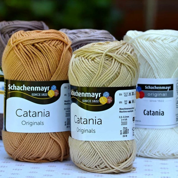 Catania Cotton Yarn, Mercerized Cotton Yarn for Amigurumi, 100 Percent Cotton Yarn, Schachenmayr Catania Yarn