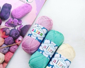 Alize Miss Mercerized Cotton Crochet Yarn: Ultra Fine Thread