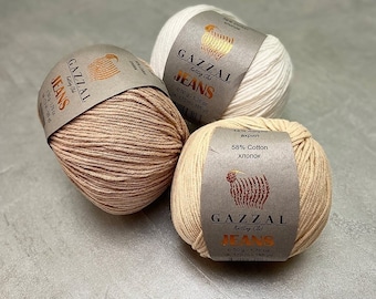Gazzal Yarn: Cotton Acrylic Blend, Amigurumi Crochet Yarn (50g)