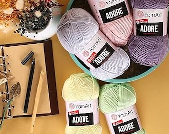 Yarnart Adore , Baby Acrylic yarn Amigurumi-Hypoallergenic-Knitting-Crocheting yarn ,100% Anti-Pilling Acrylic Soft Yarn