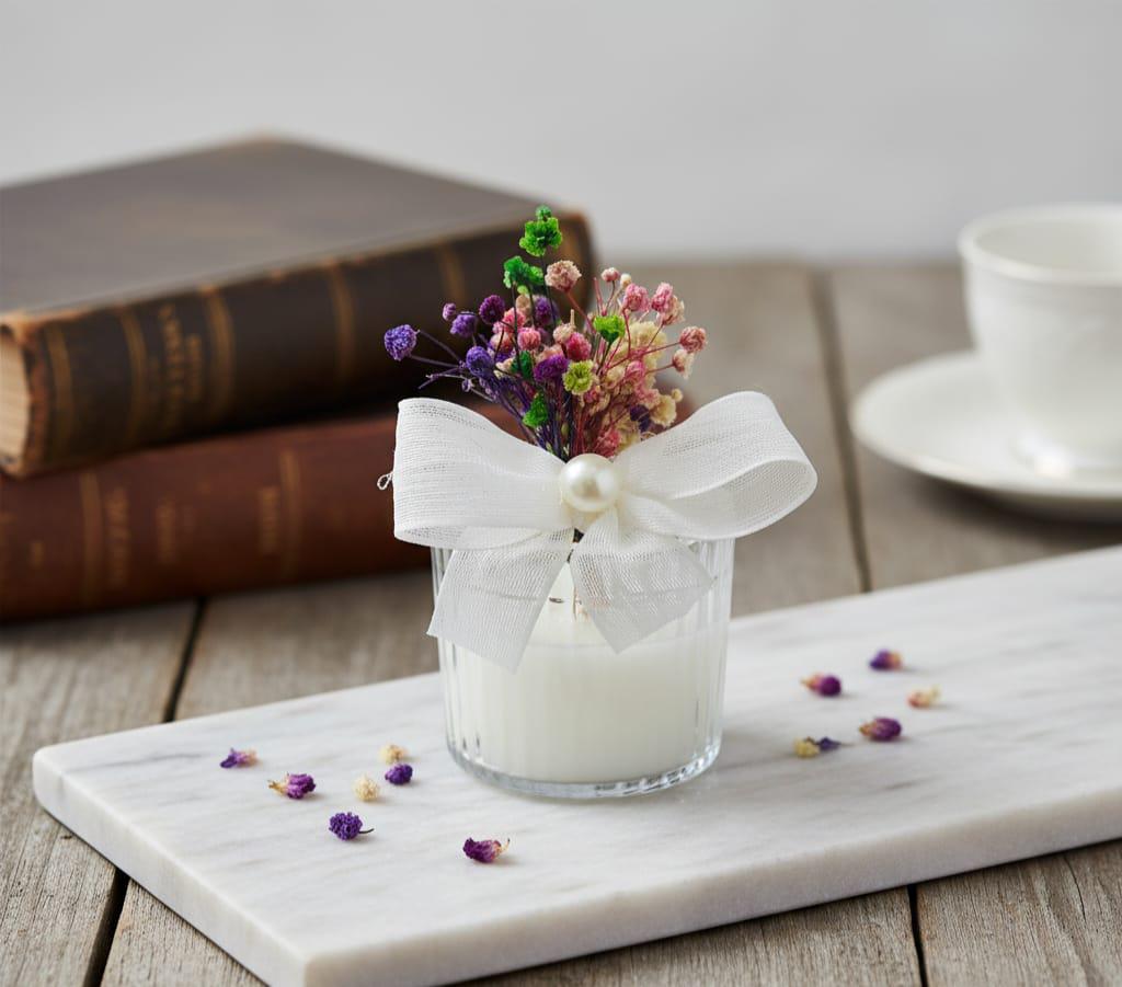 Personalized Wedding Favors for Guests, Glass Look Ribbed Candle ...