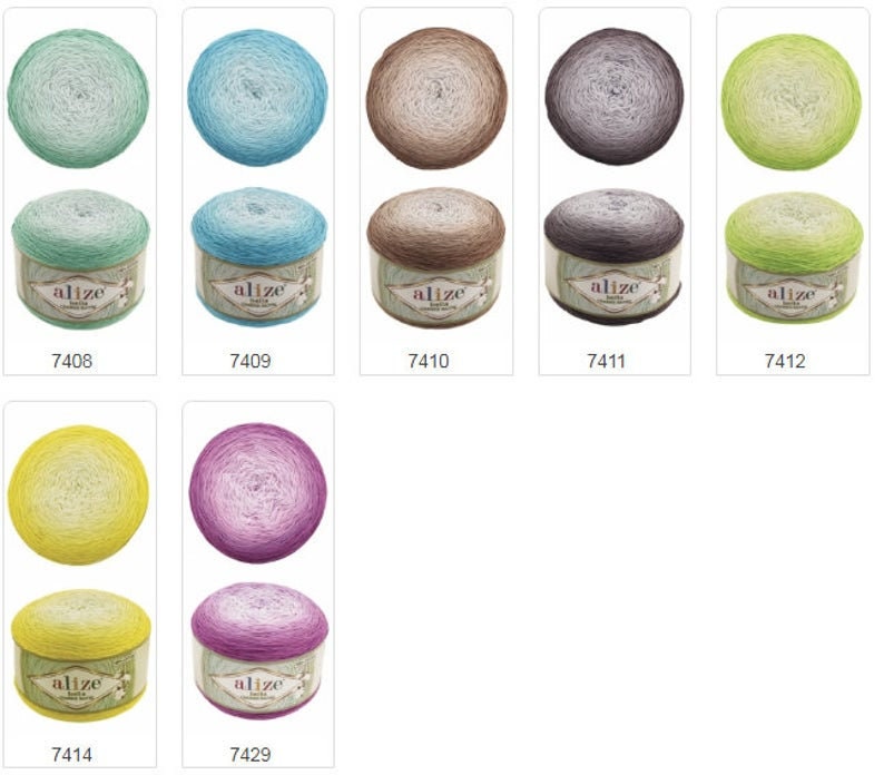 Alize Bella Ombre Batik Cotton Yarn: Gradient Knitting Crochet Yarn - Etsy