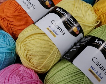 Catania, colors 100-385 Mercerized Cotton Yarn for Amigurumi, 100 Percent Cotton Yarn, Colors 100-385