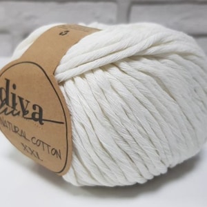Diva natural cotton XXL ,crochet yarn, macrame yarn , baby yarn ,home textile, soft bulky yarn