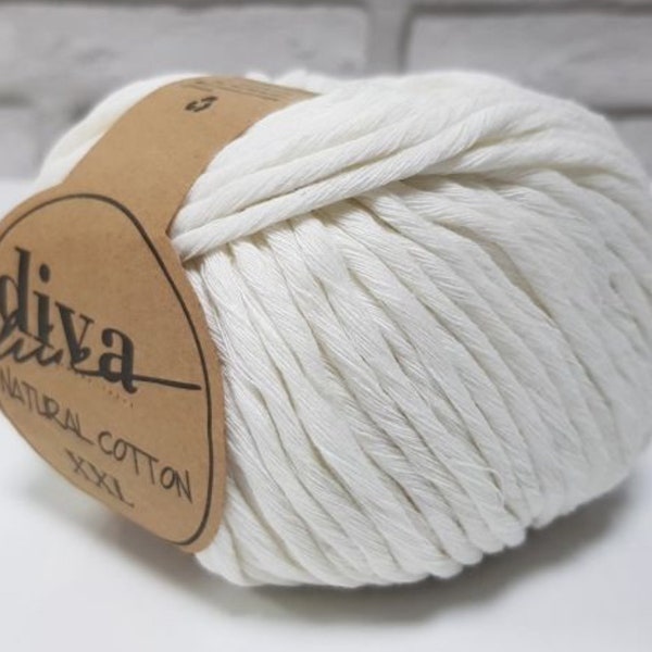 Diva natural cotton XXL ,crochet yarn, macrame yarn , baby yarn ,home textile, soft bulky yarn