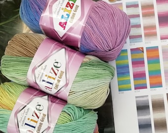 Hilo batik Alize Cotton Gold: Hilo deportivo y colorido para tejer a crochet
