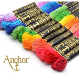  Anchor hilos punto de cruz bordado a mano hilo de algodón hilo  25 skeins-colour disponible, Algodón, Amarillo Ocre : Arte y Manualidades