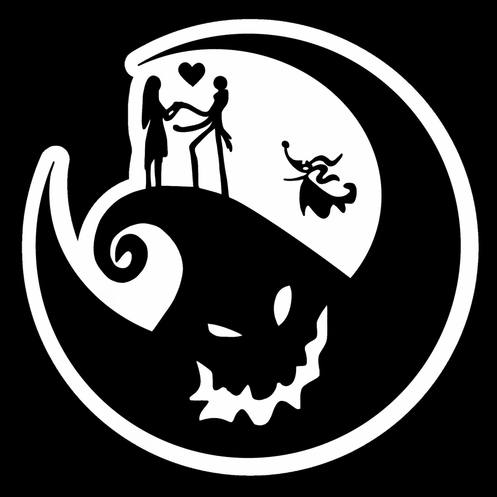 Nightmare Before Christmas Silhouette Sticker Weatherproof  Etsy