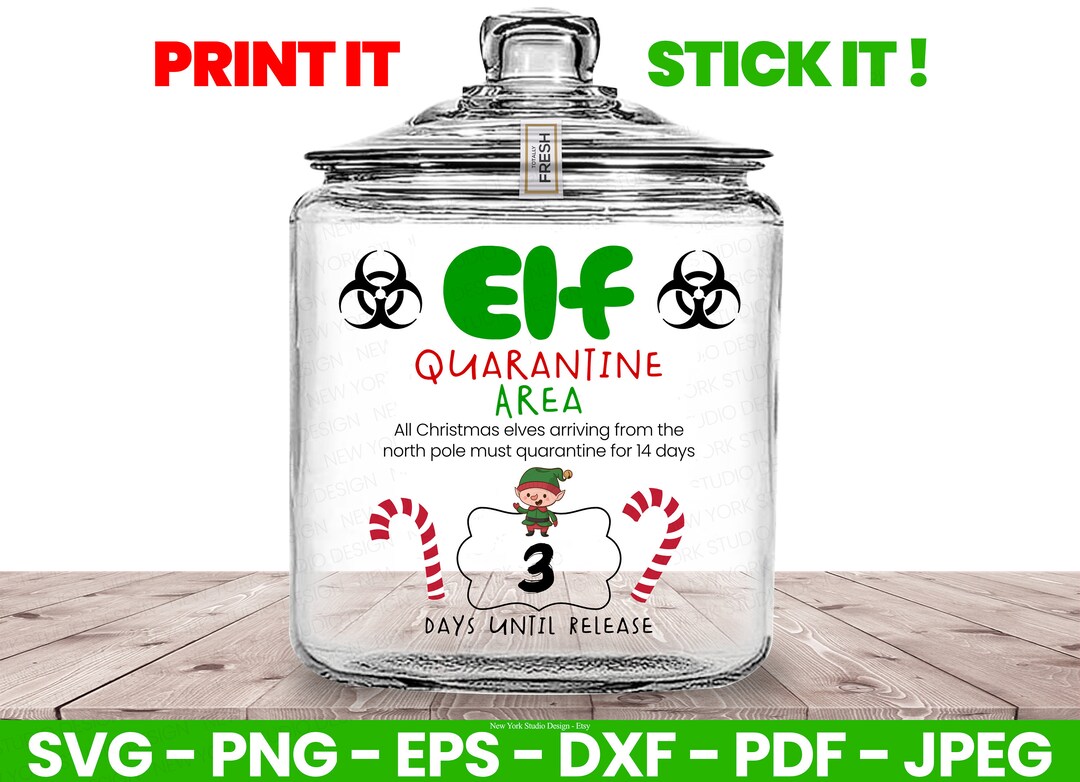 Elf Quarantine Area SVG for Cricut Elf Quarantine Jar SVG Etsy