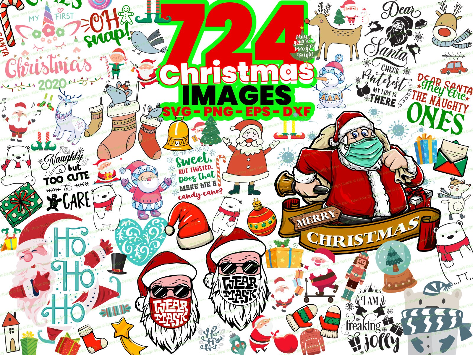 Download Christmas Svg Bundle Cricut Svg Christmas Mask Svg Santa Etsy