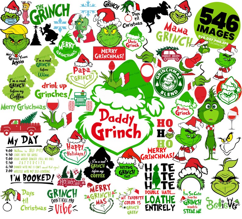 Download Christmas svg bundle grinch svg grinch face svg grinch | Etsy