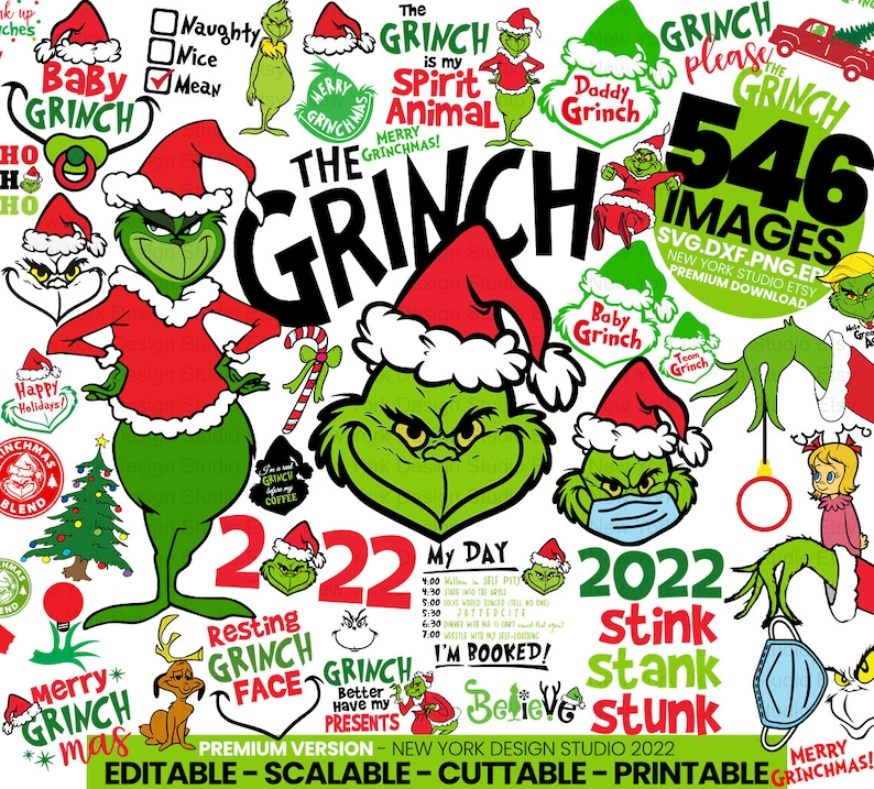 Christmas svg bundle, grinch svg, grinch face svg, grinch mask, grinch baby, dxf, png, santa, shirt, Cricut, cut file, hand holding ornament 